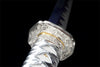 Handmade High Carbon Steel Full Tang Real Japanese Katana With Silver Sculpted Leather Sheath