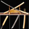 Handmade High Carbon Steel Full Tang Real Japanese Katana With Yellow Cypress Sheath Clay Tempered