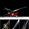 Handmade T10 Steel Full Tang Real Japanese Katana With Sparks Black Sheath Clay Tempered