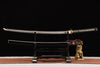 Handmade Damascus Steel Full Tang Real Japanese Katana With Black Sheath Clay Tempered